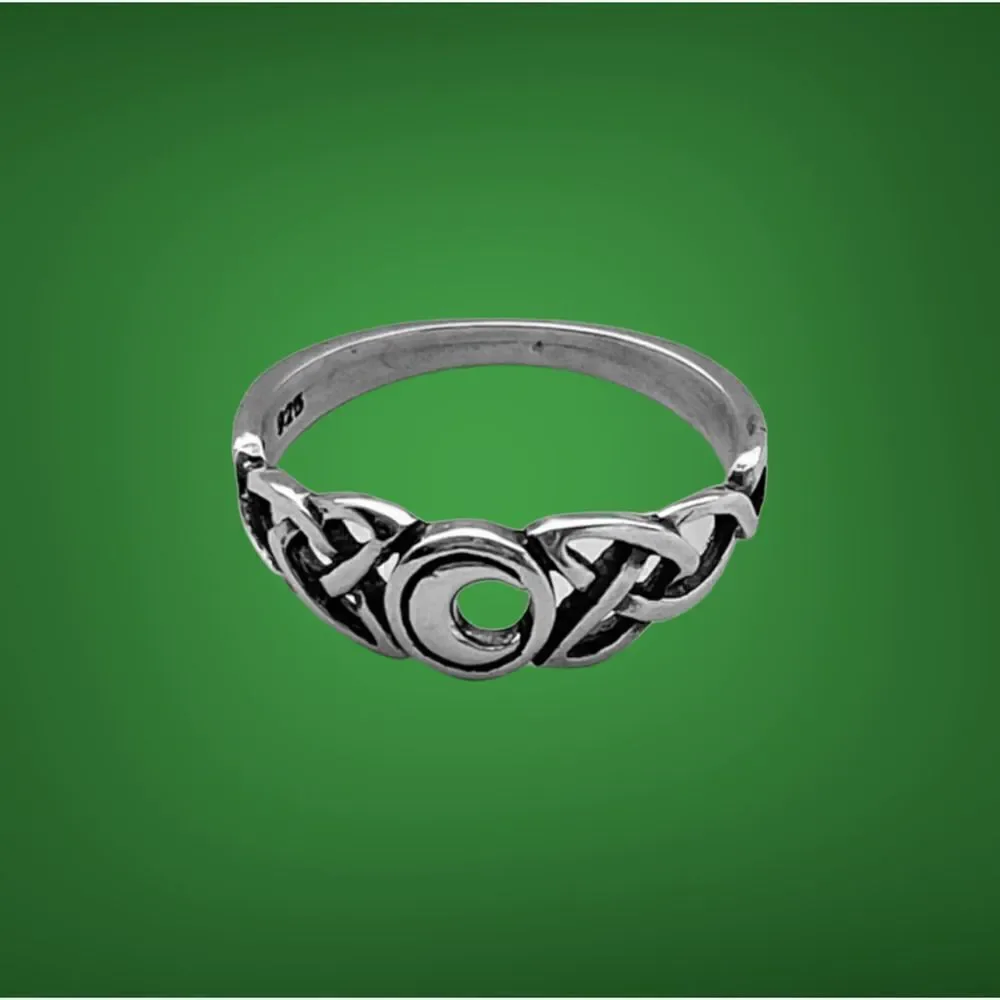 Sterling Silver Celtic Moon Ring